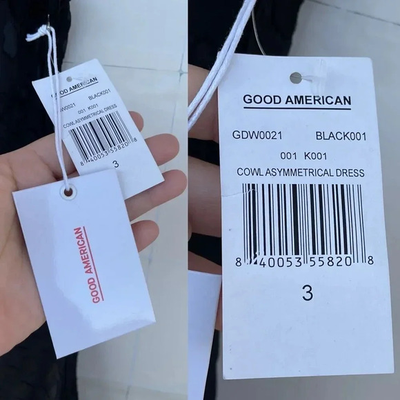 Good American Cowl Asymmetrical Dress 3/ large - Picture 12 of 14